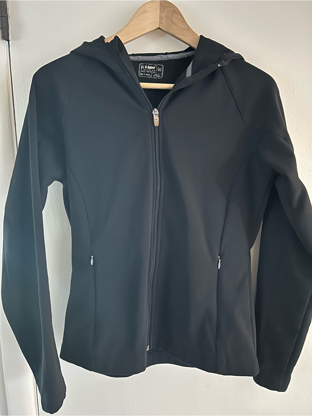 Alpine Black Hooded Zip-Up Utility Jacket - Women's
